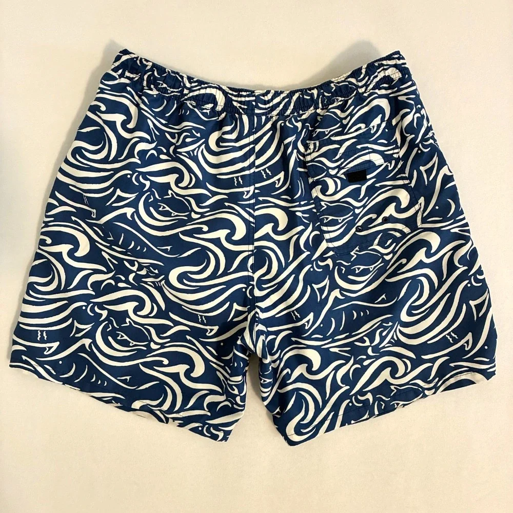 Vineyards Vines Swim Trunks‎ Mens L Elastic Waist Lined Geometric Beach Travel